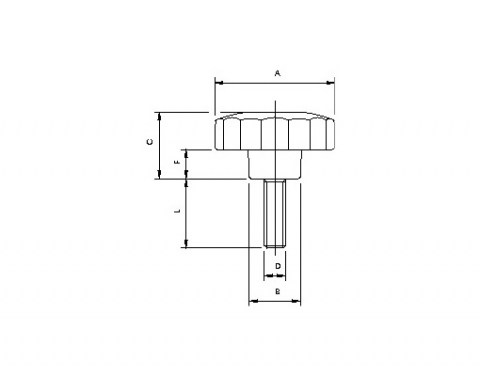 Sterngriff VPA - Technische Zeichnung | Kuala Kunststofftechnik GmbH